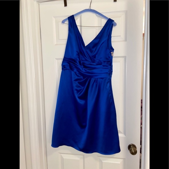 David’s Bridal Knee-Length Blue Dress SOLD - Picture 1 of 7